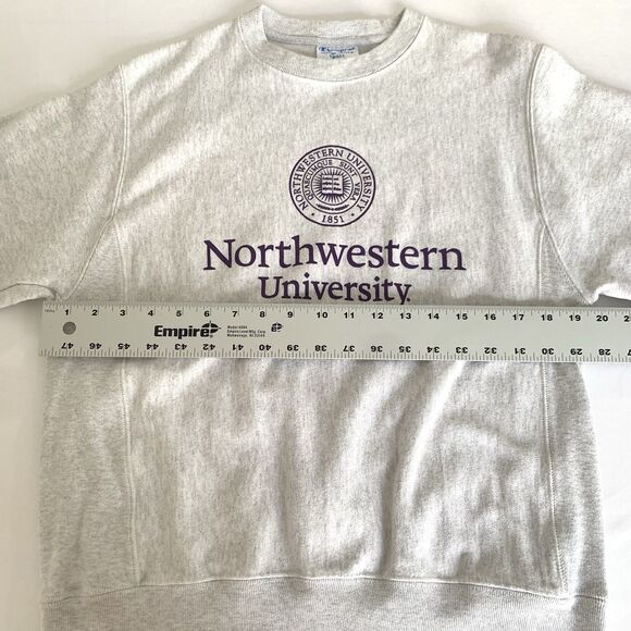 Vintage Y2K Champion Reverse Weave Northwestern University Sweatshirt Gray Small - Picture 7 of 10